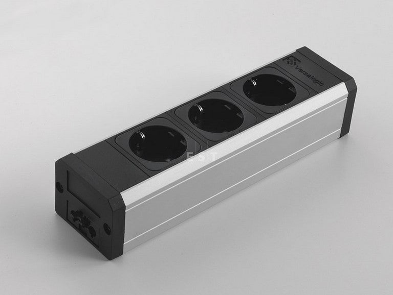 ASA 06000F00001 Zásuvková jednotka univerzální VERSATEK 3x230V SCHUKO, GST IN/OUT, eloxovaný hliník/černá ASA 06000F00001 Zásuvková jednotka univerzální VERSATEK 3x230V SCHUKO, GST IN/OUT, eloxovaný hliník/černá
